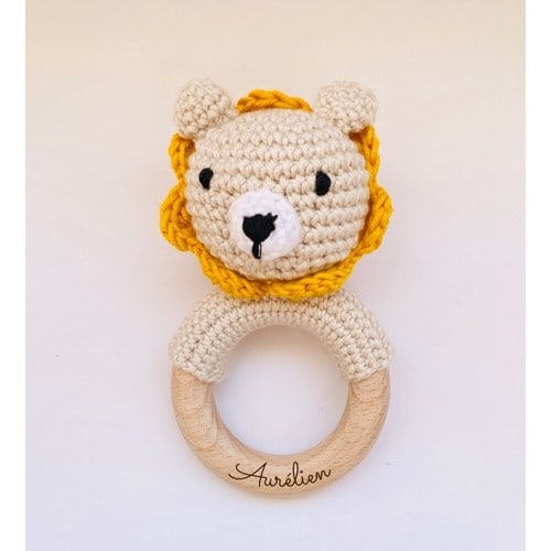 Les Petits Citrons - Hochet - lion jaune