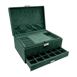 Grande boîte à bijoux velours vert