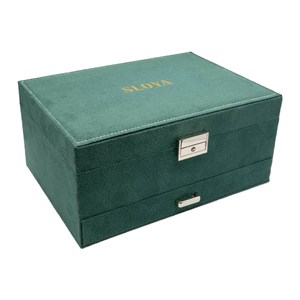 Grande boîte à bijoux velours vert