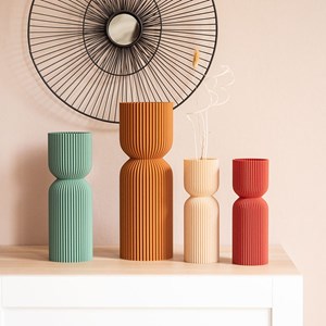 Vase diabolo - 31cm - rouge