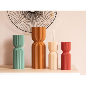 Vase diabolo - 25cm - bois clair