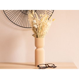 Vase diabolo - 31cm - bois clair