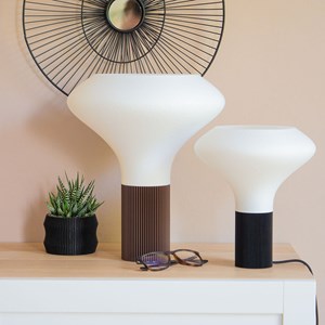 Lampe elegance - 25cm - bois foncé