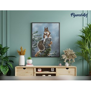 Peinture par numéro ecureuil perché