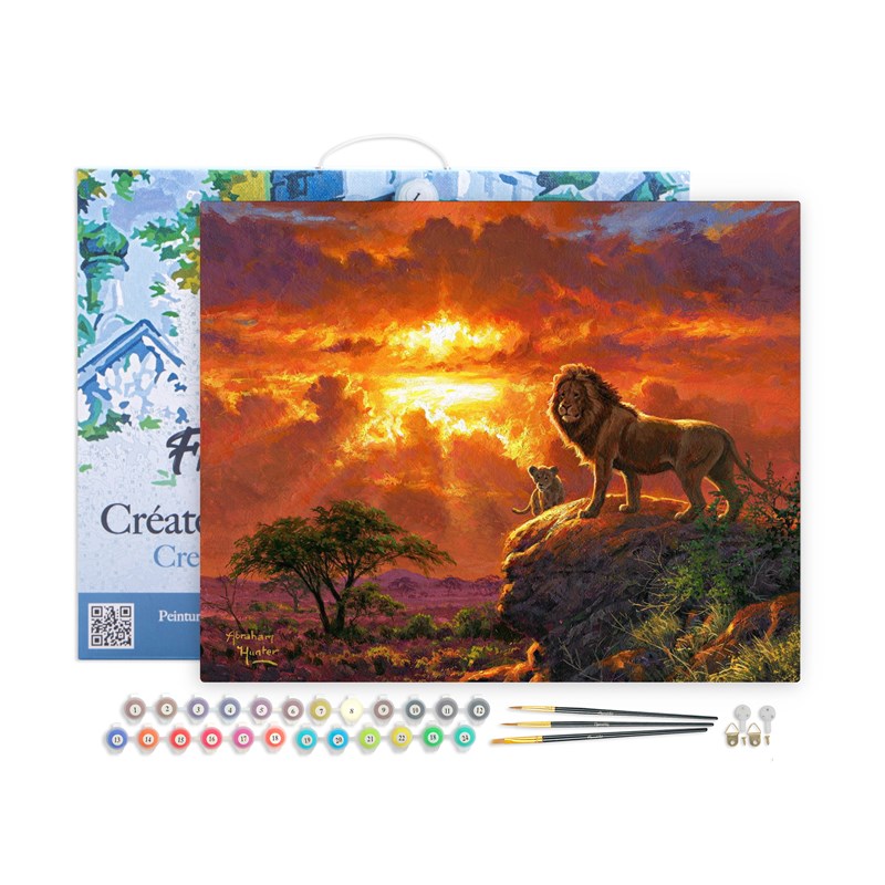 Peinture par numéro lion au coucher de .