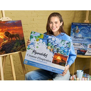 Peinture par numéro lion au coucher de .