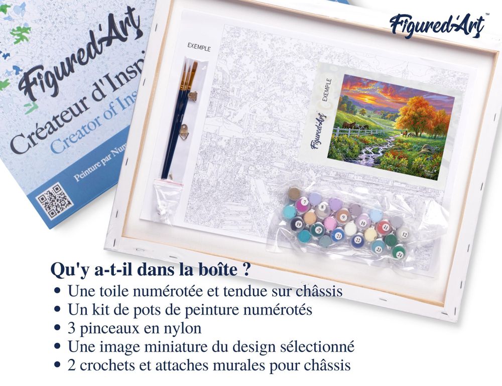Kit Peinture Par Numéros Adulte & Enfant - 4 Tableaux Paysage Avec Cadre 20x30cm - Cadeau Loisir Créatif Déco Maison - 6