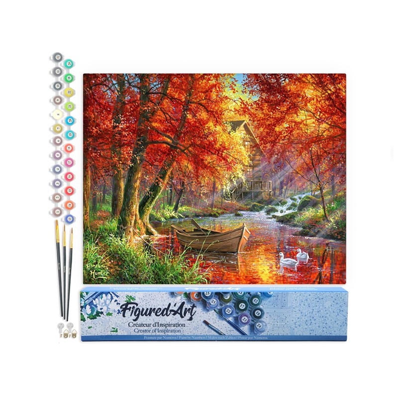 Peinture par numéro rivière d'automne .