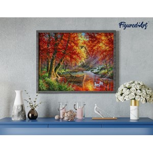 Peinture par numéro rivière d'automne .