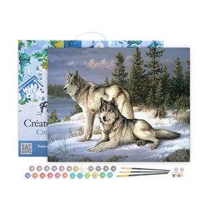 Peinture par numéro couple de loups