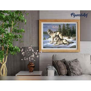 Peinture par numéro couple de loups