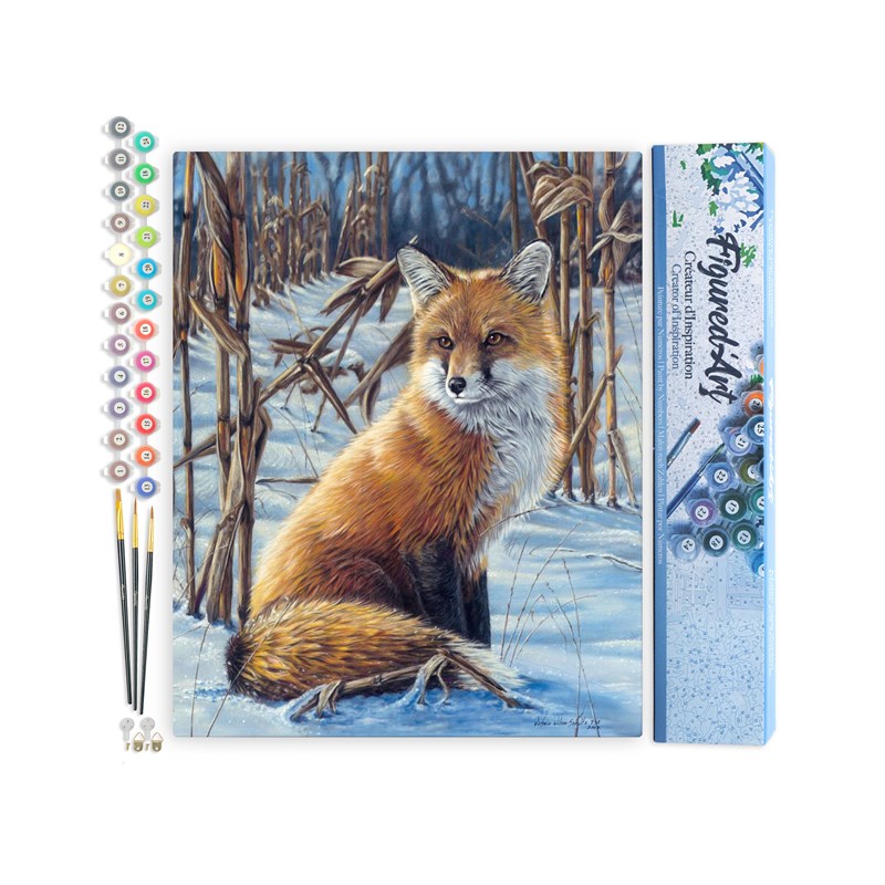 Peinture par numéro renard dans la neige