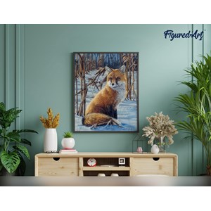 Peinture par numéro renard dans la neige