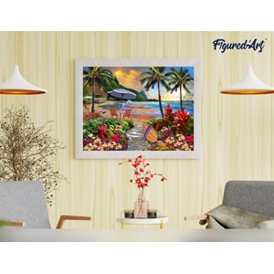 Peinture par numéro sous les cocotiers