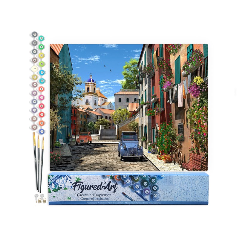 Figured'Art - Peinture par numéro ruelle et 2 cv