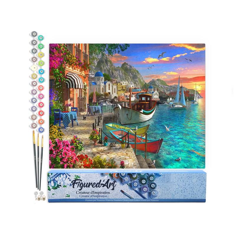 Peinture par numéro port fleuri