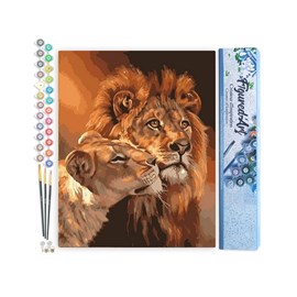 Peinture par numéro couple lion et .