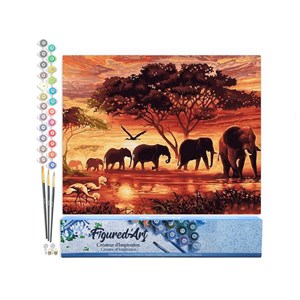 Peinture par numéro eléphants au .
