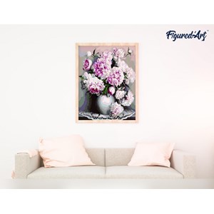 Peinture par numéro vase de pivoines