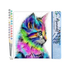 Peinture par numéro chaton coloré