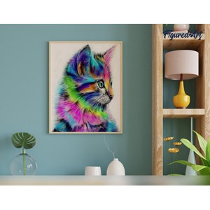 Peinture par numéro chaton coloré