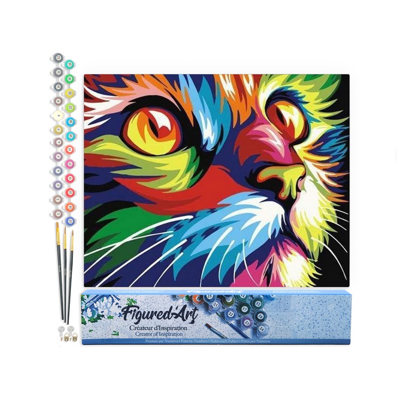 Peinture par numéro félin pop art