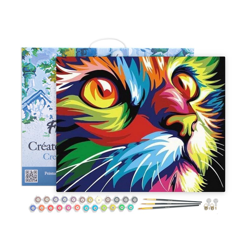 Peinture par numéro félin pop art