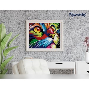Peinture par numéro félin pop art