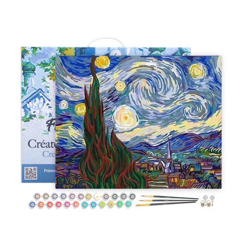 Peinture par numéro van gogh nuit .