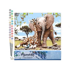 Peinture par numéro amis eléphant & .