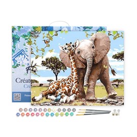 Peinture par numéro amis eléphant & .