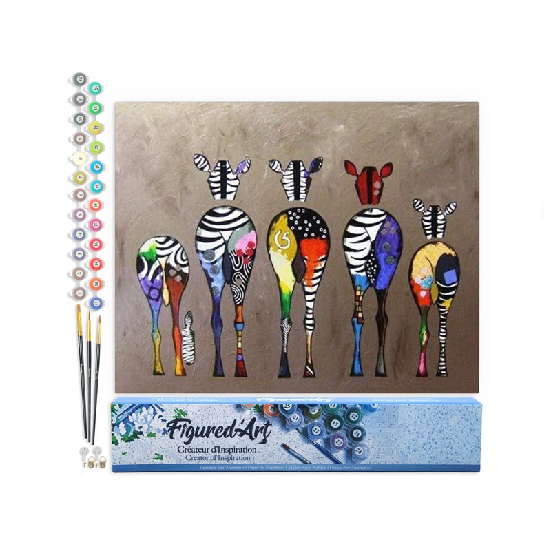 Figured'Art - Peinture par numéro zèbres de dos