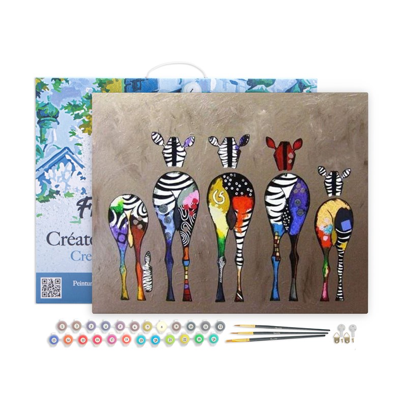 Peinture par numéro zèbres de dos