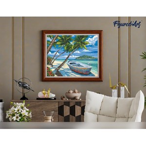 Peinture par numéro barque sous les .