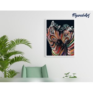 Peinture par numéro couple de zèbres .
