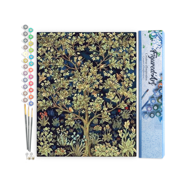 Kit Peinture Par Numéros Arbre De Vie 40x50cm - Toile Précodée Pour Adultes Débutants - Relaxation Créative