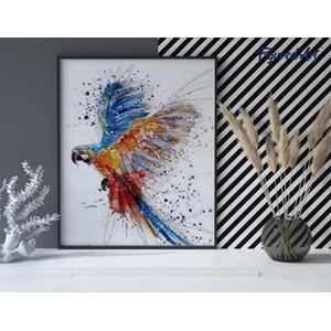 Peinture par numéro perroquet en plein .