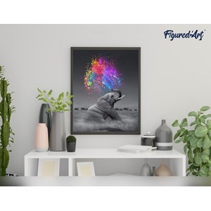 Peinture par numéro eléphant et .