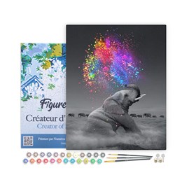 Peinture par numéro eléphant et .