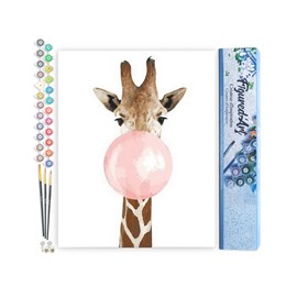 Peinture par numéro girafe et chewing .