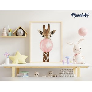 Peinture par numéro girafe et chewing .