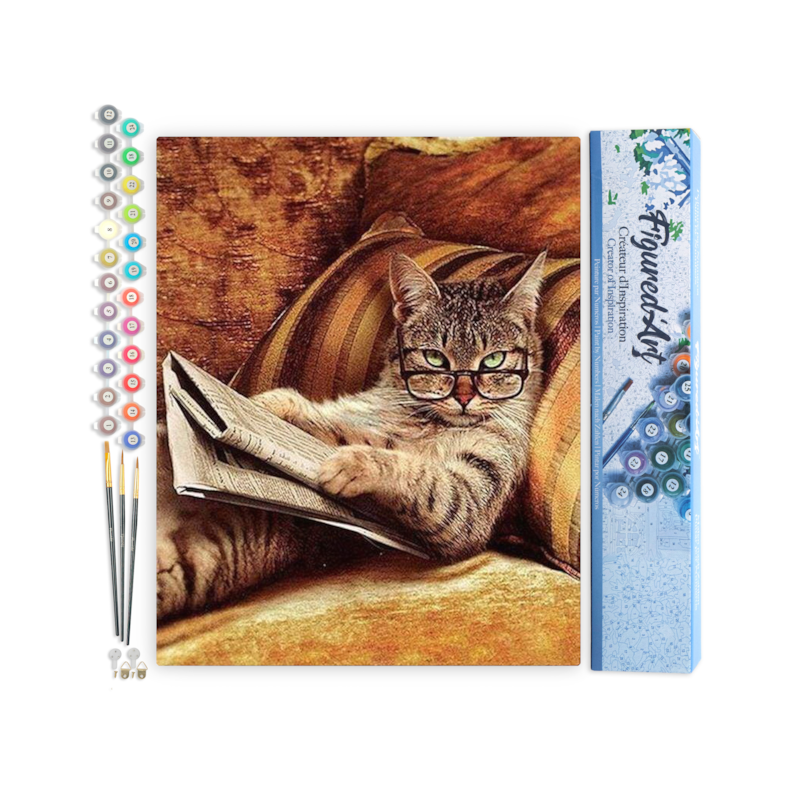 NAIMOER Peinture Par Numéros Noir Chat 30x40cm - Kit Complet Pour Adultes Et Enfants, Cadeau Relaxant