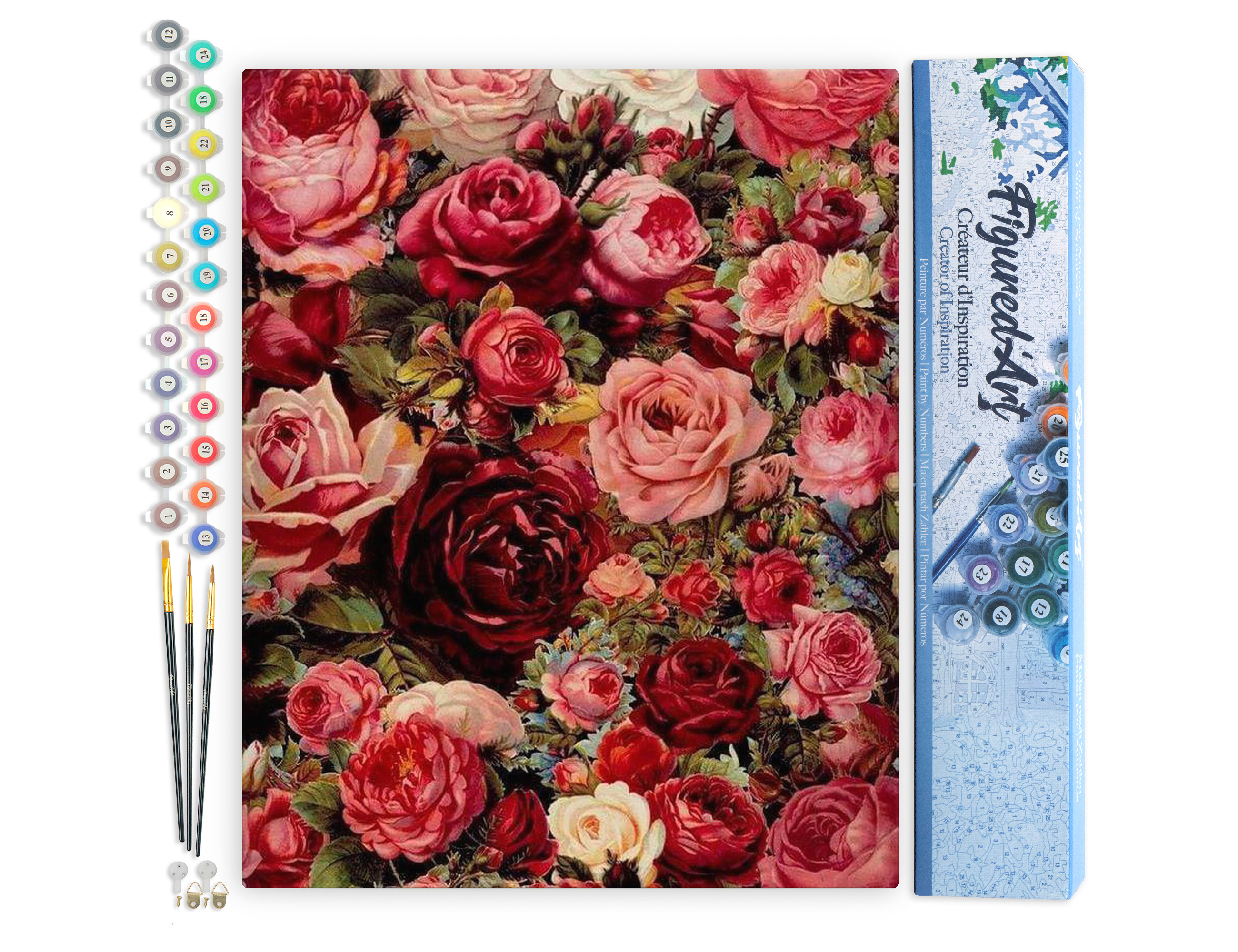 Zdklfm69 Peindre par Nombre Peinture par numéro Fleurs Bleues Acrylique Bricolage Peinture à l'huile Toile Mur Photo pour Salon décor à la Maison