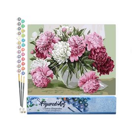 Peinture par numéro jolies pivoines .