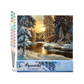 Peinture par numéro coucher de soleil .