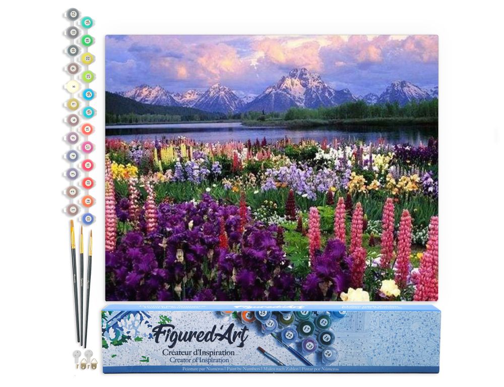 peinture-par-num-ro-fleurs-et-lac-au-nature-d-couvertes