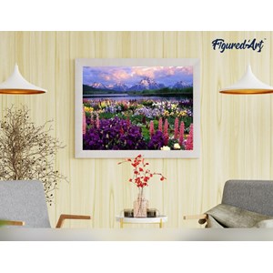 Peinture par numéro fleurs et lac au .