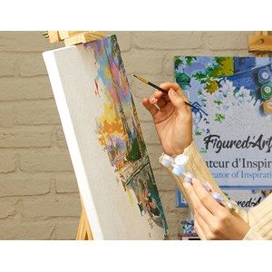 Peinture par numéro femme à sa fenêtre