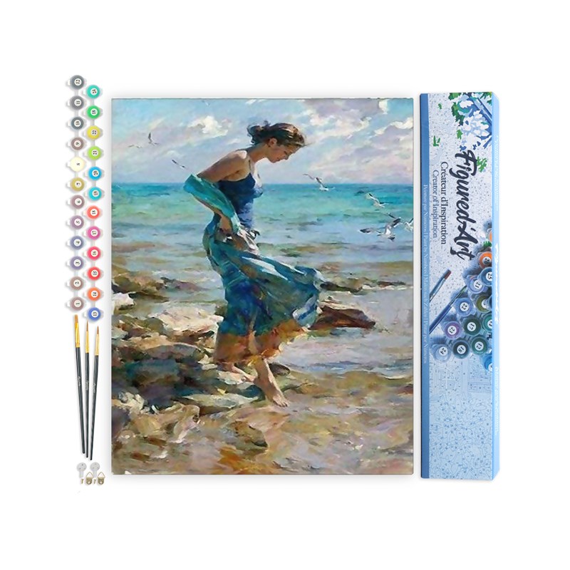 Peinture par numéro les pieds dans l'eau