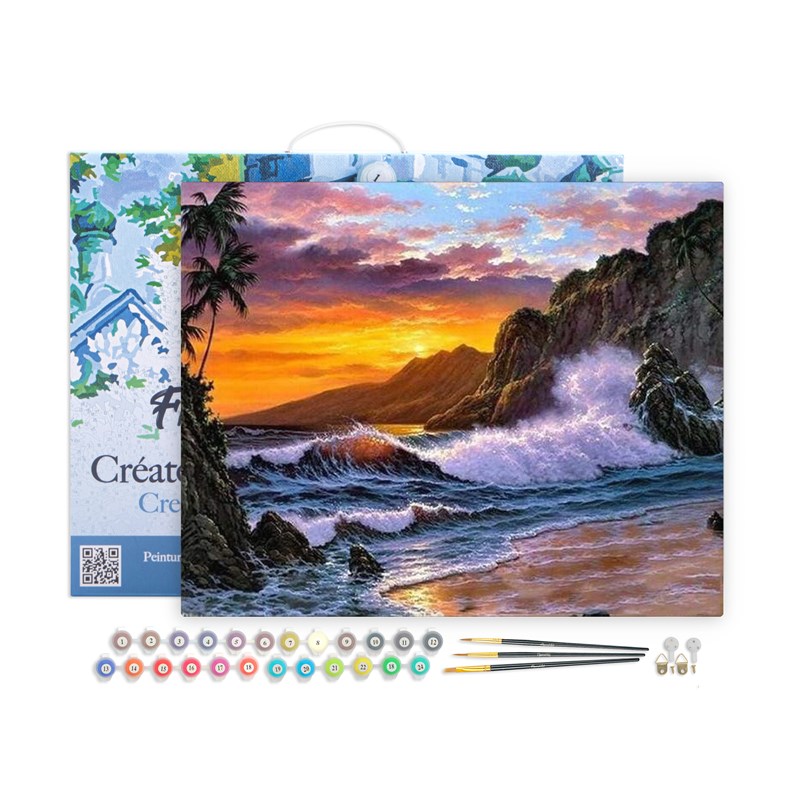 Figured'Art - Peinture par numéro falaise et vagues